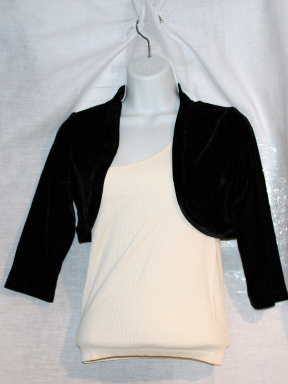 Black Velvet Cropped Bolero Shrug Jacket